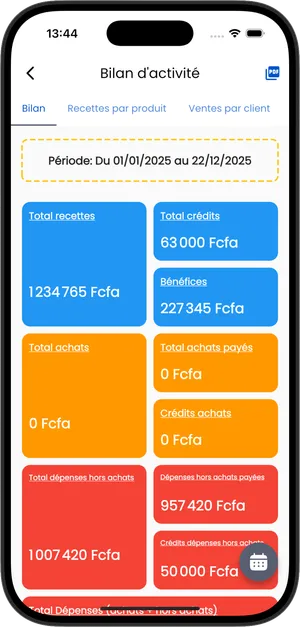 Bilan d'activité